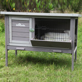 Indoor Rabbit Hutch and Outdoor Wooden Bunny Cage with Enhanced Leakproof Tray - for Rabbit ( Dark Grey )