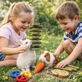  Natural Apple Wood and Timothy Grass Chew Toys for Rabbit