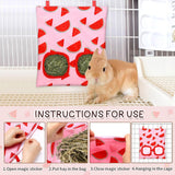 Pack of 3 Washable Hanging Hay Feeder bag for Rabbit (Fruit Pattern)