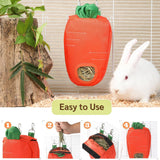 Washable Hanging Hay Feeder bag for  Rabbits Carrot shape