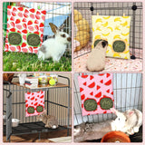 Pack of 3 Washable Hanging Hay Feeder bag for Rabbit (Fruit Pattern)