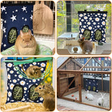 Washable Hanging Hay Feeder Bag for Rabbit ( Blue star )
