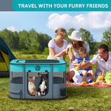 Portable and Foldable Pet Playpen for Small Pets and Rabbits ( Square Blue)