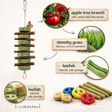  Natural Apple Wood and Timothy Grass Chew Toys for Rabbit