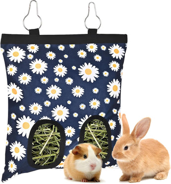 Washable Hay Feeder Bag for Rabbit (Blue Flower )
