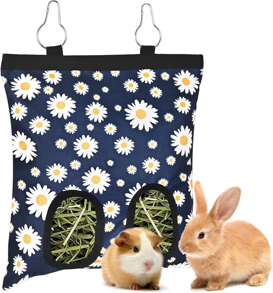 Washable Hay Feeder Bag for Rabbit (Blue Flower )