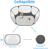 Portable and Foldable Pet Playpen for Small Pets and Rabbits ( Black with not Top )