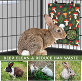 Pack of 2 Washable Rabbit Hay Feeder Bags For rabbit ( Mushrooms )