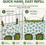 Washable Hanging Hay Feeder bag for Rabbit ( Green )