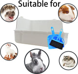 Rabbit Litter Box with Dustpan, Broom, and Chew Toys 