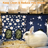 Washable Hanging Hay Feeder Bag for Rabbit ( Blue star )