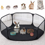 Portable and Foldable Pet Playpen for Small Pets and Rabbits ( Black with not Top )