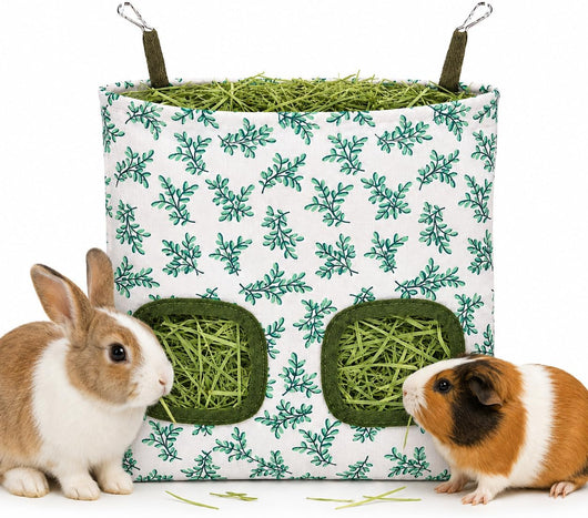 Washable Hanging Hay Feeder bag for Rabbit ( Green )