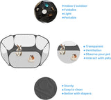 Portable and Foldable Pet Playpen for Small Pets and Rabbits ( Black with not Top )