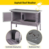 Indoor Rabbit Hutch and Outdoor Wooden Bunny Cage with Enhanced Leakproof Tray - for Rabbit ( Dark Grey )