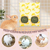 Pack of 3 Washable Hanging Hay Feeder bag for Rabbit (Fruit Pattern)