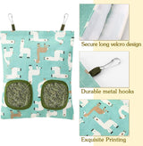 Pack of 3 washable Hanging Hay feeder Bags for Rabbits (Blue - Pink -White)