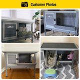 Indoor Rabbit Hutch and Outdoor Wooden Bunny Cage with Enhanced Leakproof Tray - for Rabbit ( Dark Grey )