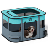 Portable and Foldable Pet Playpen for Small Pets and Rabbits ( Square Blue)