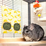 Pack of 3 Washable Hanging Hay Feeder bag for Rabbit (Fruit Pattern)