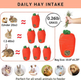 Washable Hanging Hay Feeder bag for  Rabbits Carrot shape