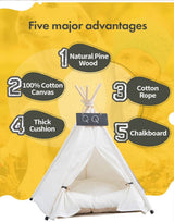 Portable Pet Tent House for Rabbit - Cushioned Teepee