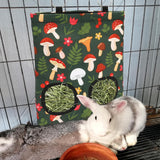 Pack of 2 Washable Rabbit Hay Feeder Bags For rabbit ( Mushrooms )