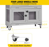 2-Story Indoor/Outdoor Rabbit Hutch with Leakproof Trays and Mobility Wheels for Rabbit