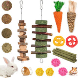  Natural Apple Wood and Timothy Grass Chew Toys for Rabbit