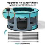 Portable and Foldable Pet Playpen for Small Pets and Rabbits ( Circle Blue)