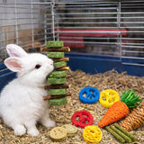  Natural Apple Wood and Timothy Grass Chew Toys for Rabbit