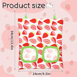 Pack of 3 Washable Hanging Hay Feeder bag for Rabbit (Fruit Pattern)