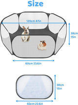 Portable and Foldable Pet Playpen for Small Pets and Rabbits ( Black with not Top )