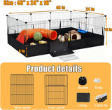 Expandable Rabbit Playpen with Waterproof Liner and Metal Wire Construction f